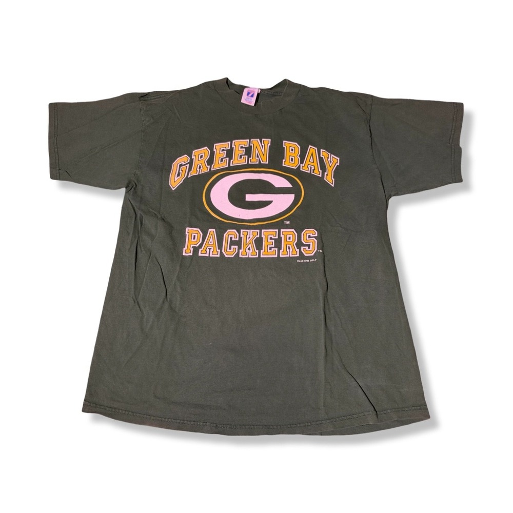 Logo 7 T-Shirt Mens XL Green Excellent Vintage 1996 Green Bay Packers NFL USA